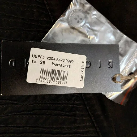 John Richmond X Black Cotton Ruched Cropped Skinny Pants Jeans Sz 38 NWT - Picture 10 of 11